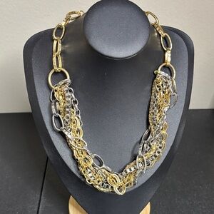 Talbots Multi Tone Chunky Chain Statement Necklace